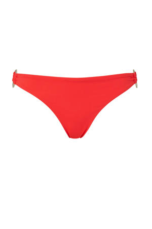 bikinibroekje met ringen koraalrood