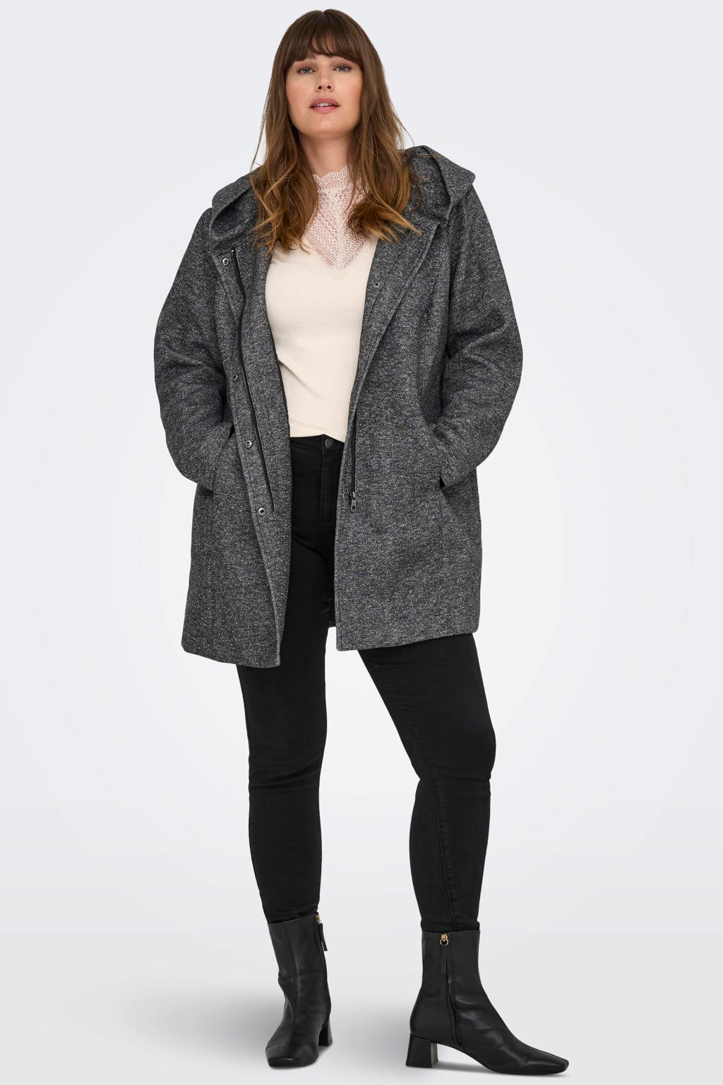 ONLY CARMAKOMA coat CARSEDONA MARIE grijs