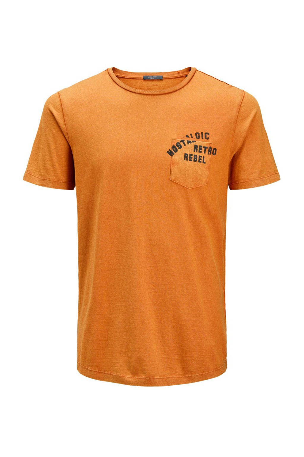 JACK & JONES PREMIUM slim fit T-shirt met tekstopdruk geel, Geel