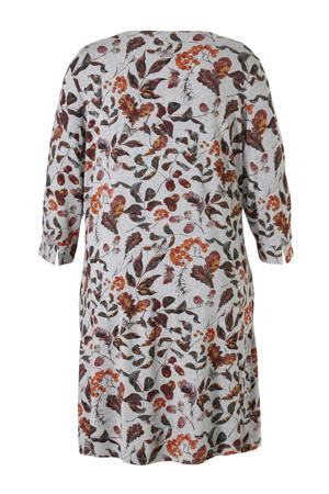 jersey jurk met all over print grijs multi
