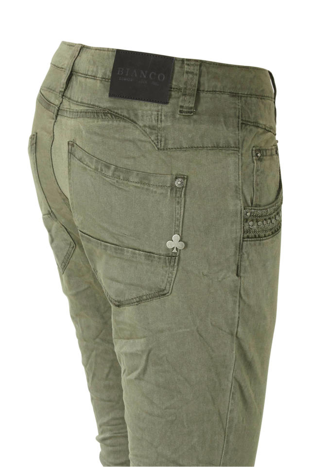 Bevestiging compenseren ornament Bianco Jeans boyfriend jeans met studs groen | wehkamp