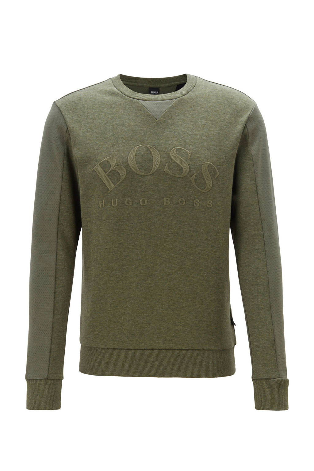 Boss Casual sweater met logo print groen, Groen