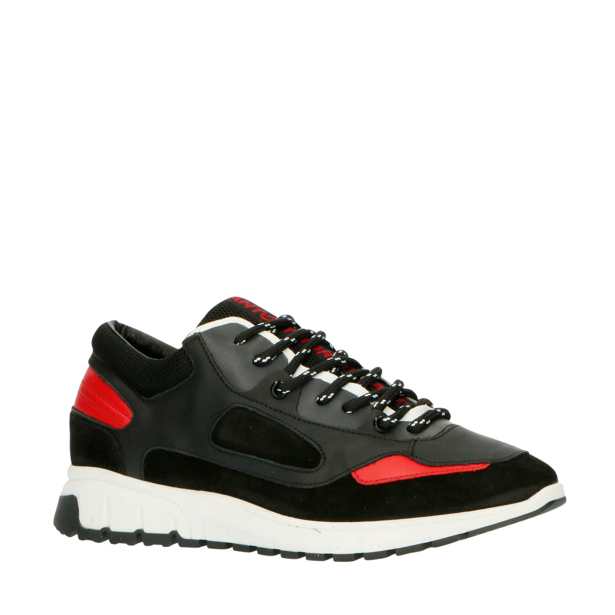 Antony Morato MMFW01206 LE300001 sneakers zwart rood wehkamp