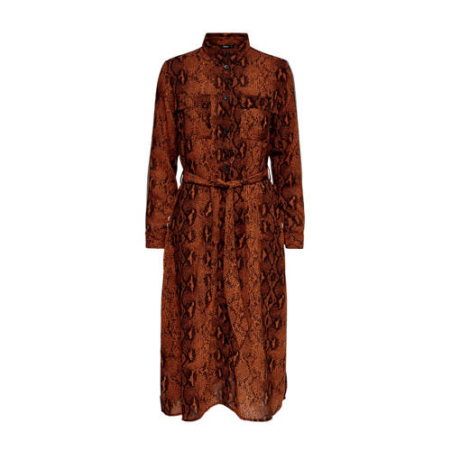 ONLY blousejurk met slangenprint oranje ONLY blousejurk met slangenprint oranje