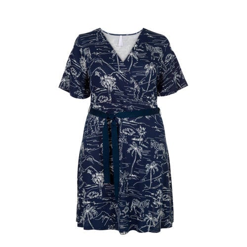 Miss Etam Plus overslagjurk marine Miss Etam Plus overslagjurk marine