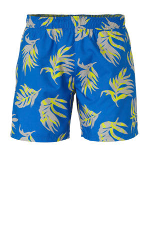 zwemshort met all over print blauw