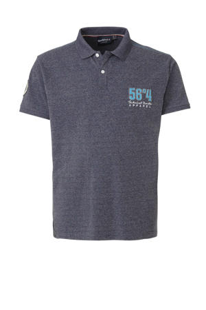 +size gemêleerde regular fit polo grijs