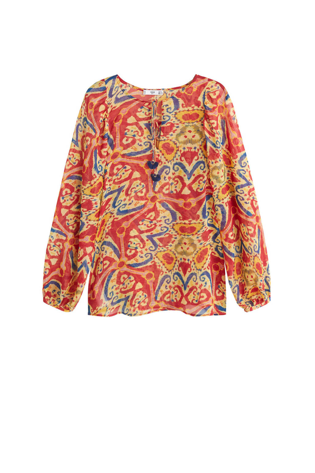 Mango top met all over print rood, Rood