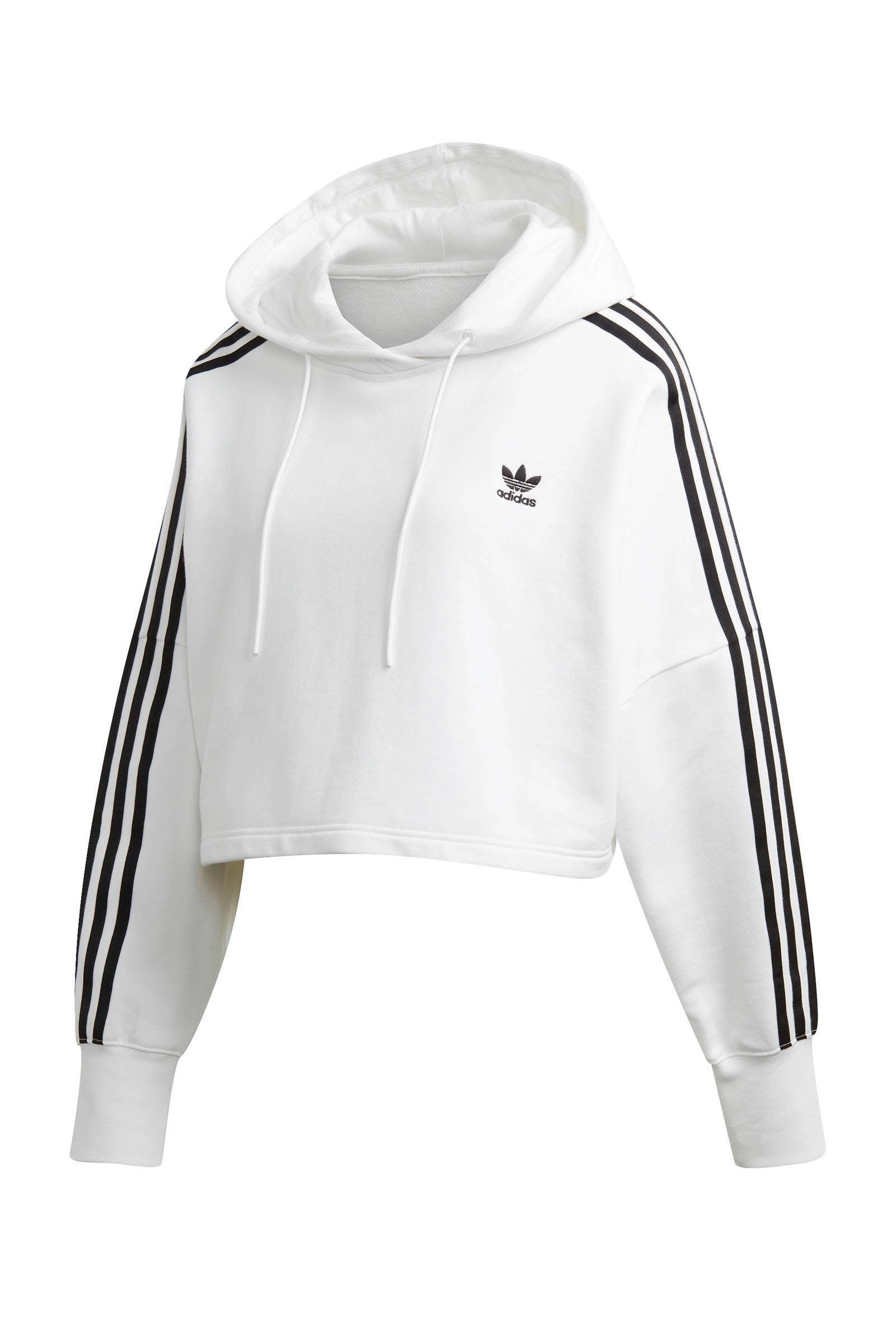 adidas Originals Adicolor cropped hoodie witzwart | wehkamp adidas Originals Adicolor cropped hoodie witzwart | wehkamp