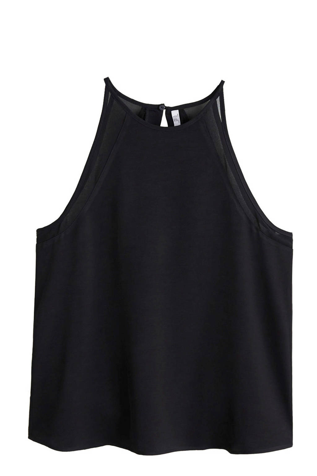 Mango halter top zwart, Zwart