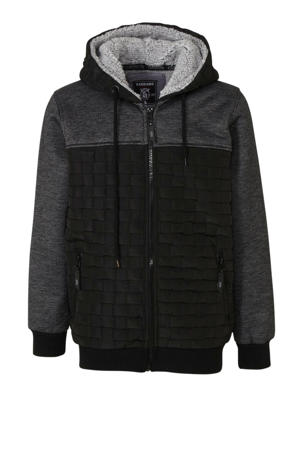 vest met all over print zwart/grijs