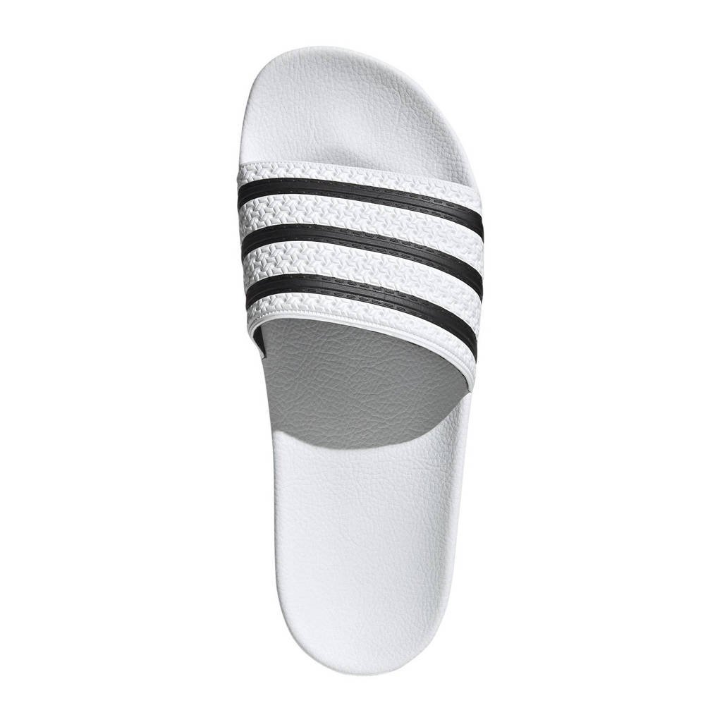 adidas Adilette badslippers wit/zwart | wehkamp