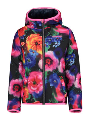 reversible winterjas Trinne donkerblauw/roze
