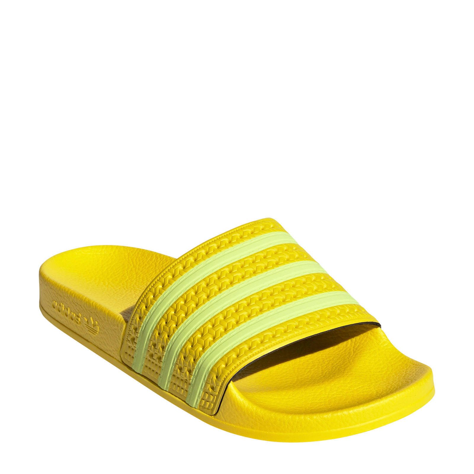 adidas slippers geel