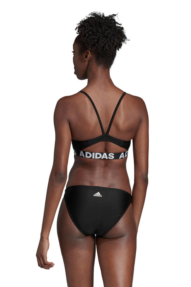 applaus leren ontslaan adidas Performance niet-voorgevormde bikini met merknaam zwart | wehkamp
