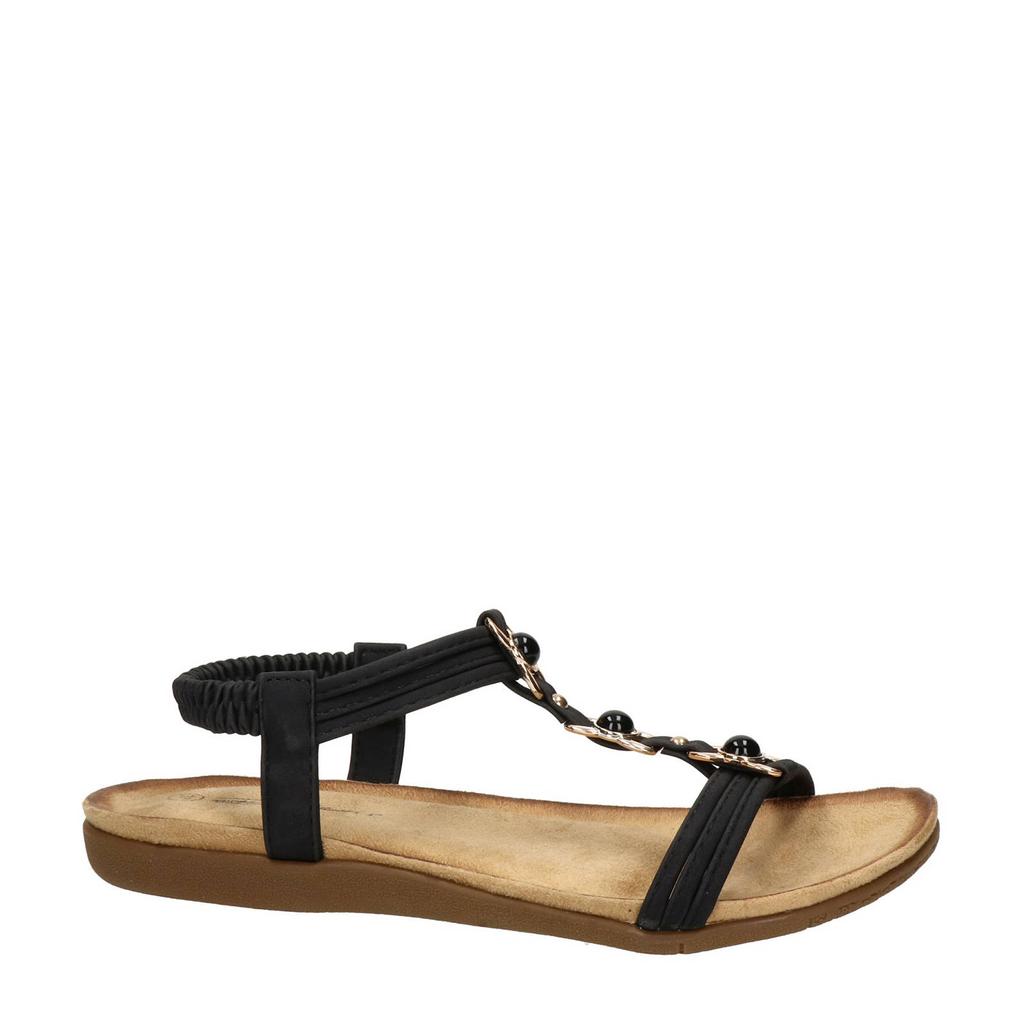 Zwarte dames Dolcis sandalen van imitatieleer