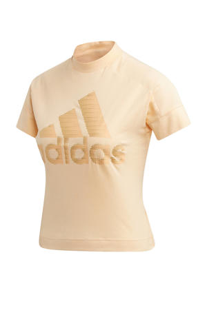 performance cropped sport T-shirt geel