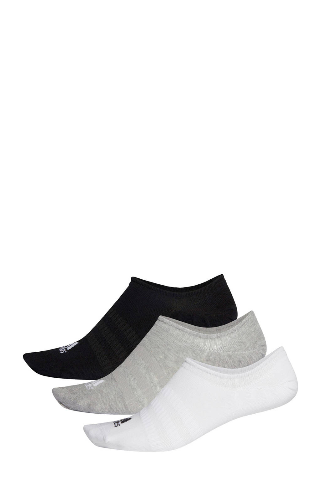 adidas Performance No Show sportsokken - set van 3 zwart/grijs/wit, Zwart/grijs/wit