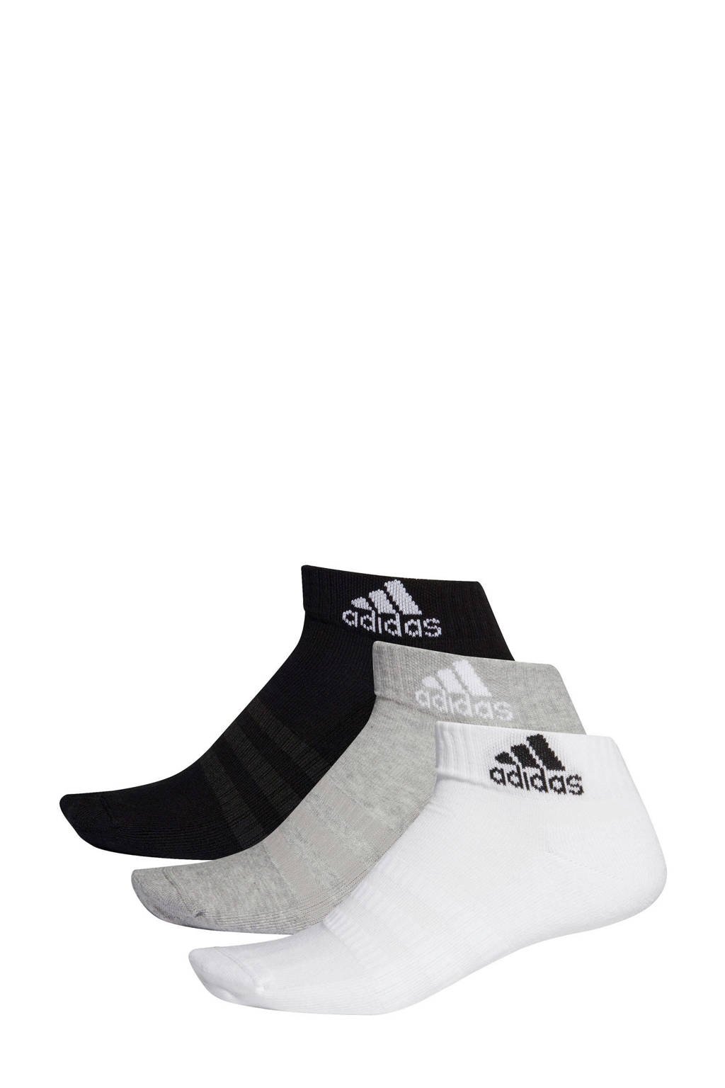 adidas Performance sportsokken - set van 3 zwart/grijs/wit