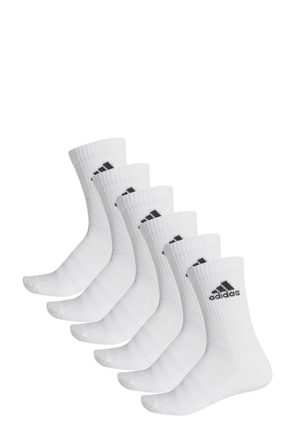 adidas Performance   sportsokken - set van 6 wit, Wit