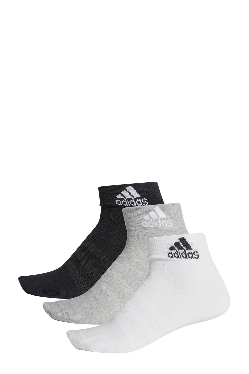 adidas Performance sportsokken - set van 3 zwart/grijs/wit