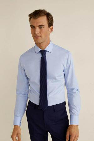 slim fit overhemd met textuur