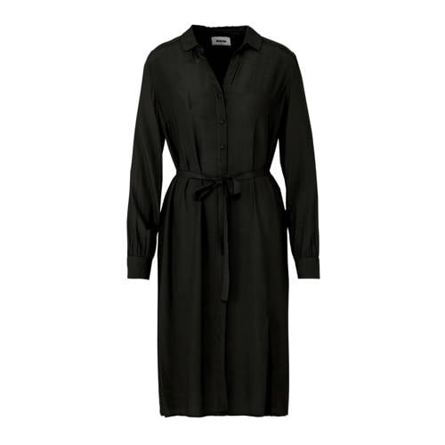 Modström blousejurk met strikceintuur zwart Modström blousejurk met strikceintuur zwart