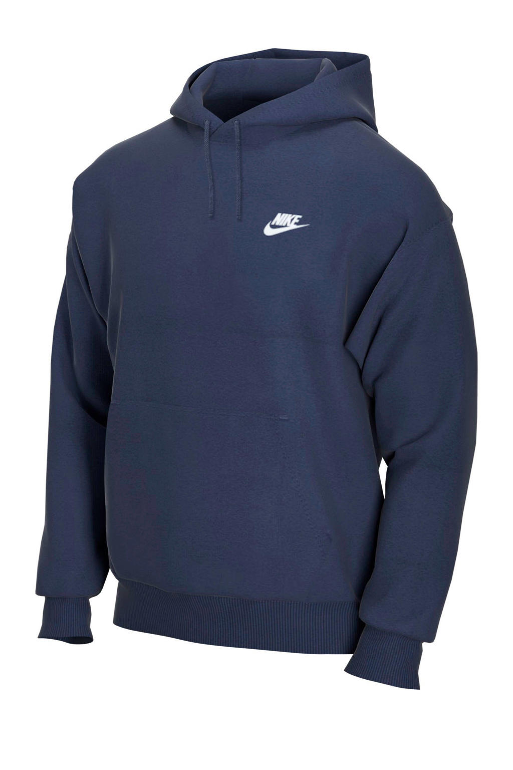 Blauwe heren Nike hoodie van katoen met melée print, lange mouwen en capuchon