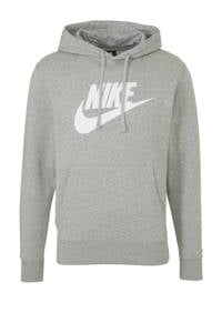 Grijs, zilver en witte heren Nike hoodie van katoen met logo dessin, lange mouwen en capuchon