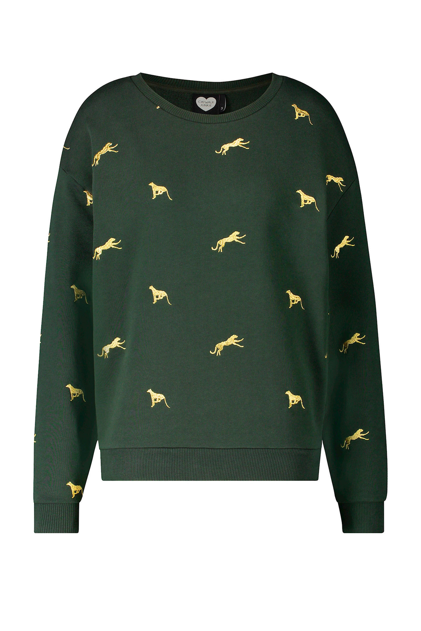 Catwalk Junkie sweater met dierenprint donkergroen | wehkamp Catwalk Junkie truien kopen? | BESLIST.nl | Nieuwe collectie