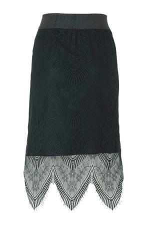kanten rok Lizzy met glitters zwart