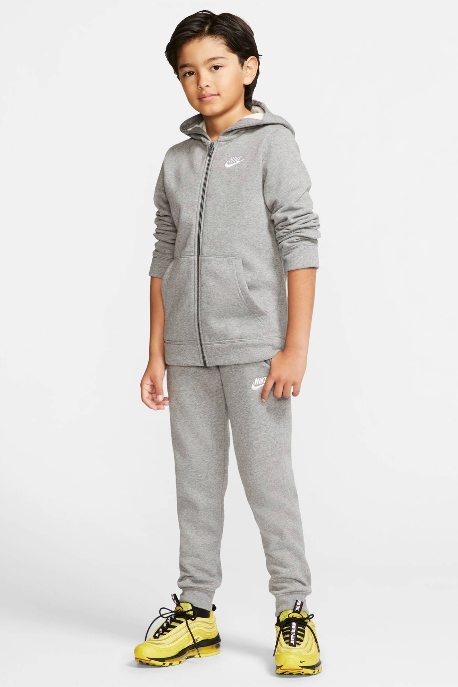 Nike trainingspak grijs melange | wehkamp