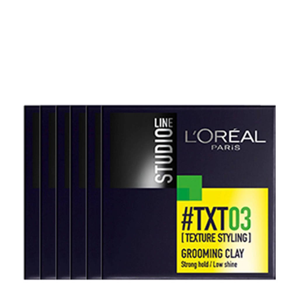 L'Oréal Paris Studio Line 03 Grooming Clay - 6x 75ml multiverpakking