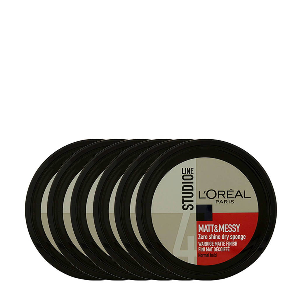 L'Oréal Paris Studio Line Matt & Messy Zero Shine Dry Sponge - 6x 150ml multiverpakking