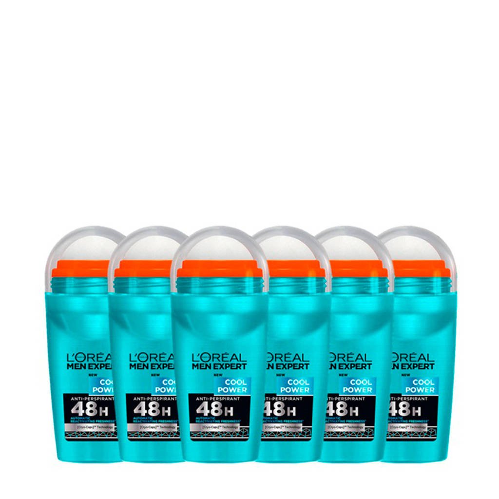 L'Oréal Paris Men Expert Cool Power deodorant roller - 6x 50ml multiverpakking