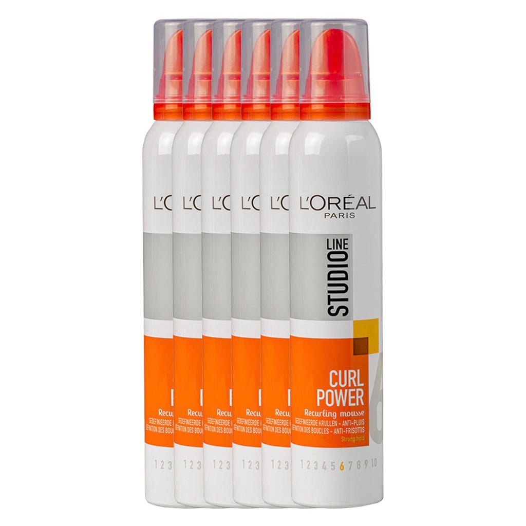 L'Oréal Paris Studio Line Curl Power haarmousse - 6x 200 ml - voordeelverpakking
