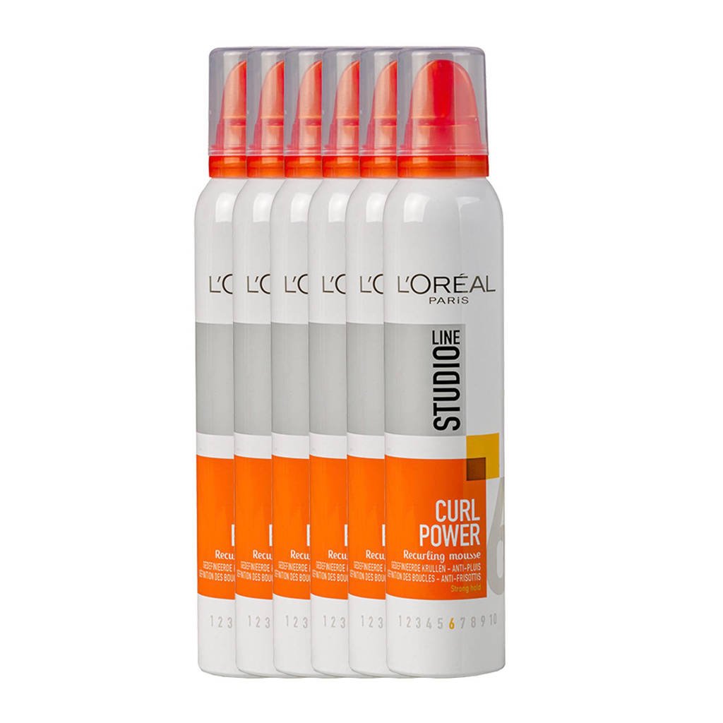 L'Oréal Paris Studio Line Curl Power haarmousse - 6x 250ml multiverpakking