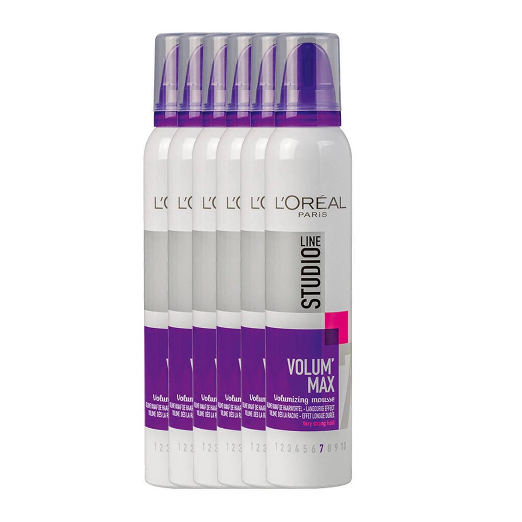 L'Oréal Paris Studio Line Volumizing Mousse Very Strong - 6x 250ml multiverpakking