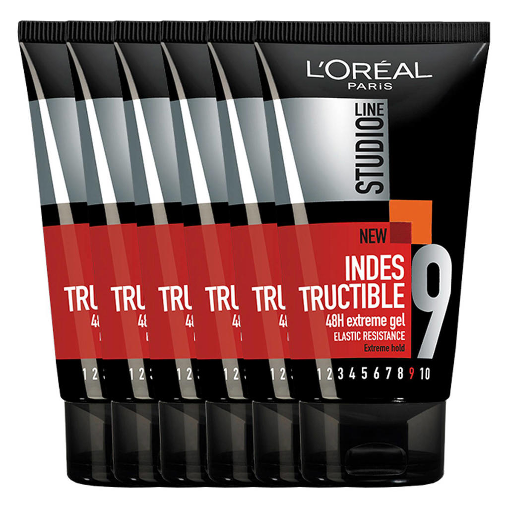 L'Oréal Paris Studio Line Indestructible 48H Extreme haargel - 6 x 150 ml voordeelverpakking