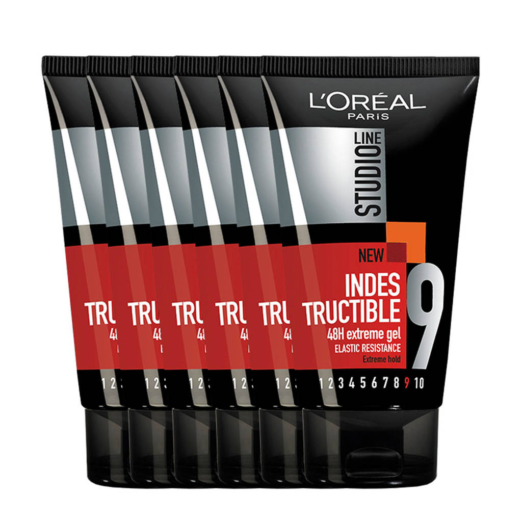 L'Oréal Paris Studio Line Indestructible 48H Extreme haargel - 6x 150ml multiverpakking