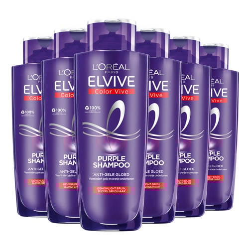 Wehkamp L'Oréal Paris Elvive Color Vive Purple zilvershampoo - 6 x 200 ml - voordeelverpakking aanbieding