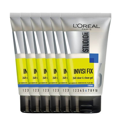 L’Oréal Paris Studio Line Invisi Fix 24H Clear & Clean Gel Strong - 6 x 150 ml - Gel - Voordeelverpakking