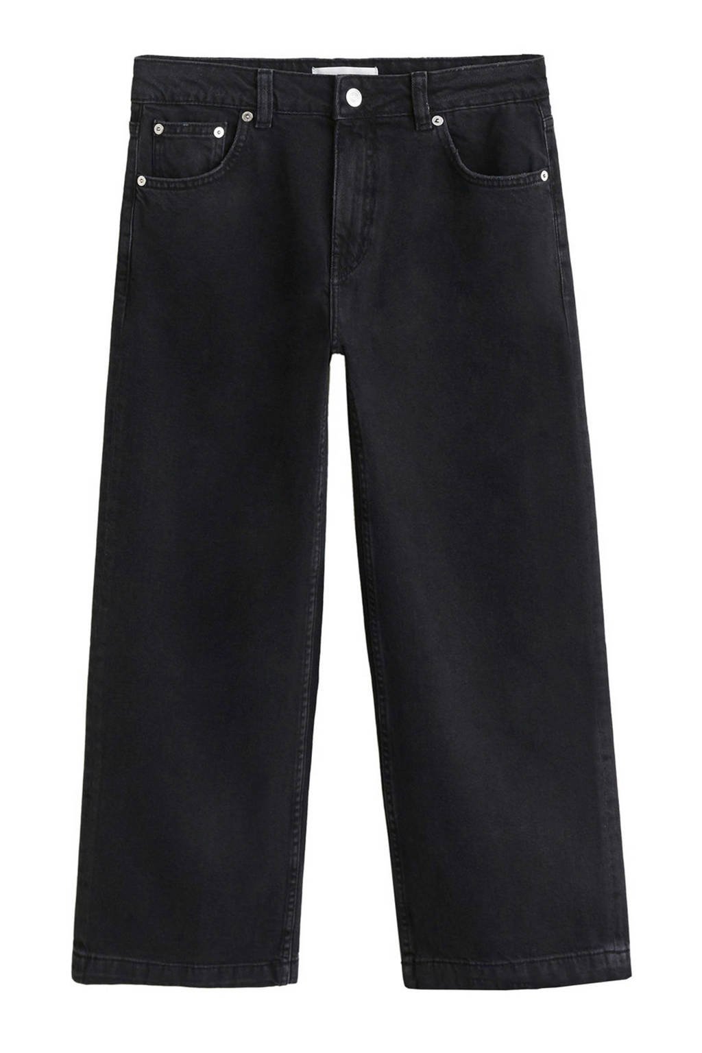 Mango cropped straight fit jeans, Zwart