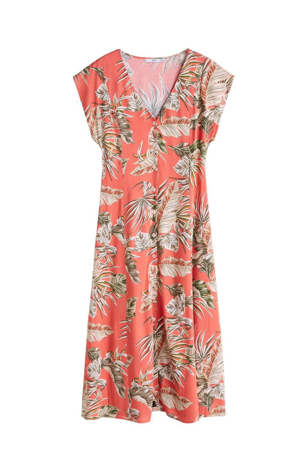 Mango jurk met all over print zalm, Zalm