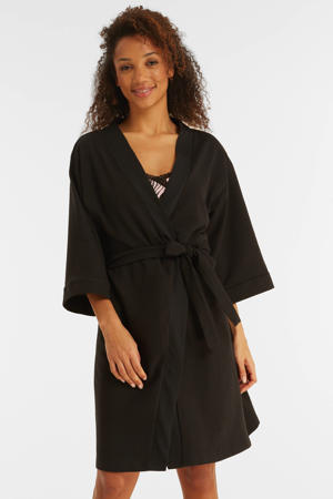 jersey badjas zwart