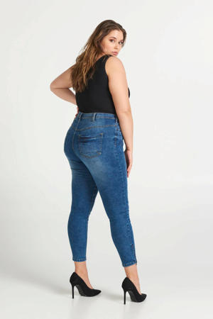 high waist cropped super slim fit jeans AMY dark denim