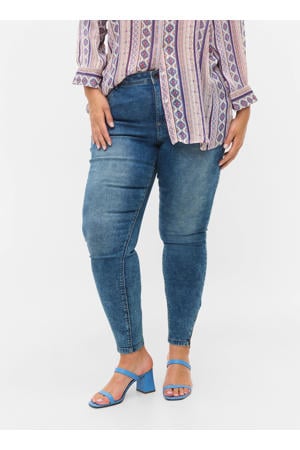 high waist cropped super slim fit jeans AMY dark denim