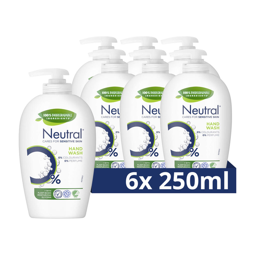 Neutral vloeibare handzeep Parfumvrij - 6 x 250 ml