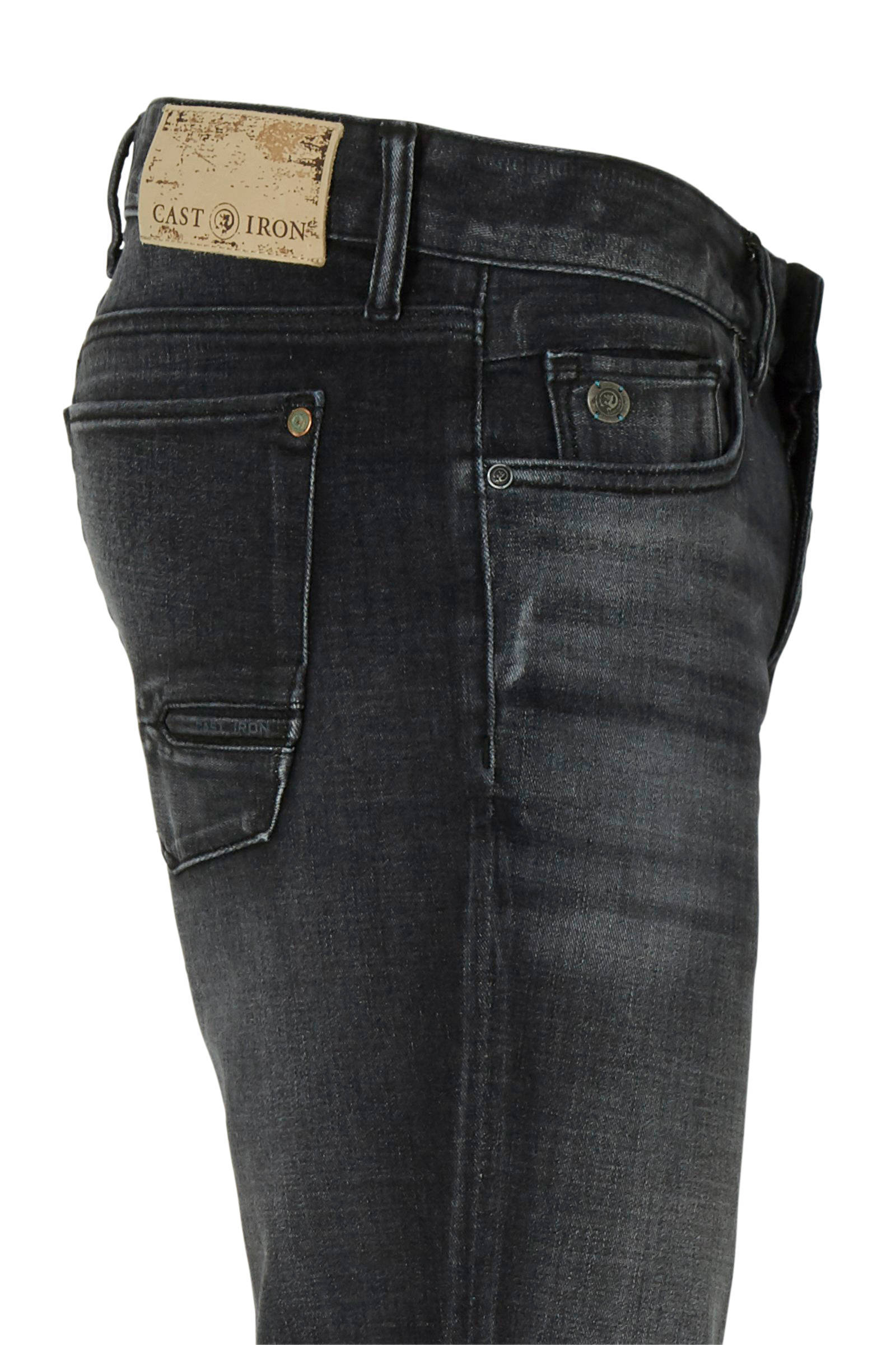 cast iron riser slim fit jeans