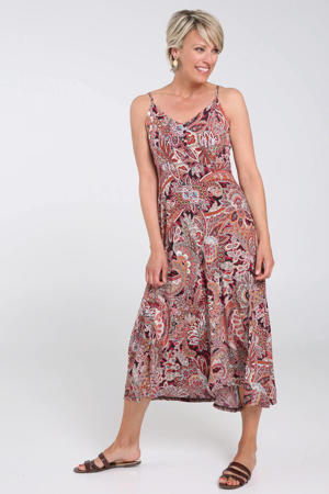 maxi jurk met all over print roze